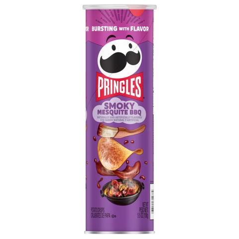 Pringles Smoky Mesquite BBQ Potato Crisps Chips, Lunch Snacks, 5.5 oz