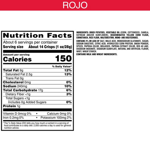 Pringles Rojo Potato Crisps Chips, Lunch Snacks, 5.5 oz