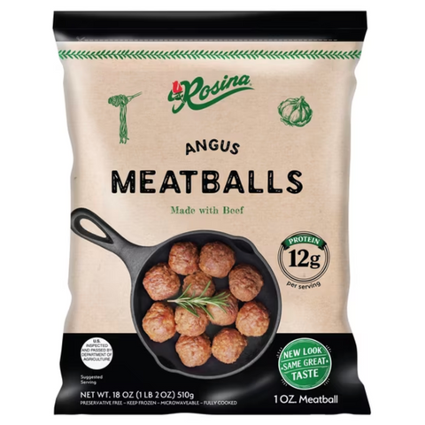 Rosina Angus Beef Meatballs (Frozen), 18 oz