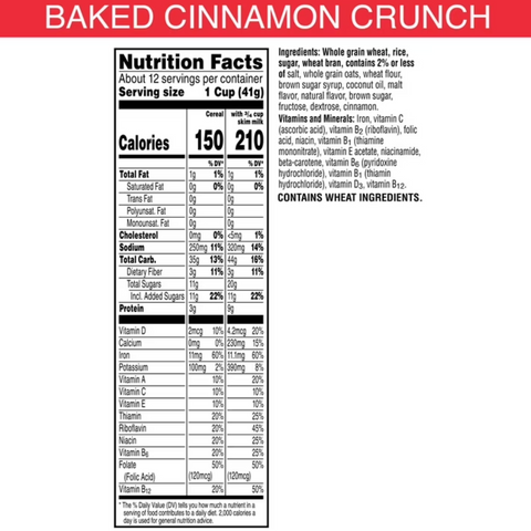 Kellogg's Special K Baked Cinnamon Crunch Breakfast Cereal, Family Size, 17.3 oz