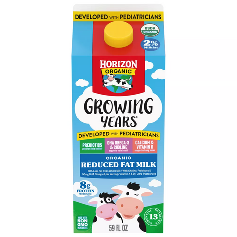 Horizon Organic Growing Years 2% Reduced Fat Milk, 59 fl oz