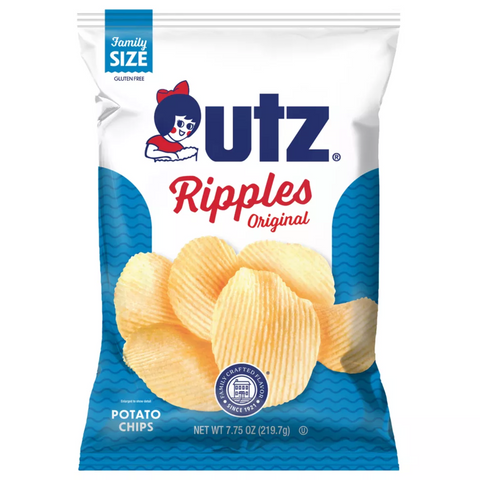 Utz Ripples Original Potato Chips, Family Size, 7.75oz