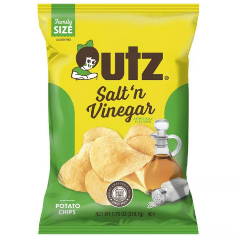 Utz Salt'n Vinegar Potato Chips, Family Size, 7.75oz