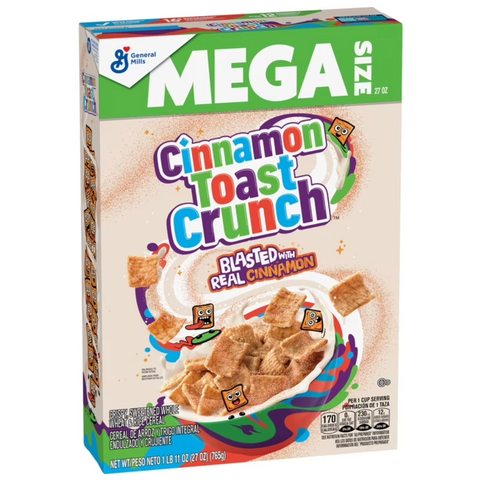 Cinnamon Toast Crunch, Breakfast Cereal with Whole Grain, Mega Size, 27 oz