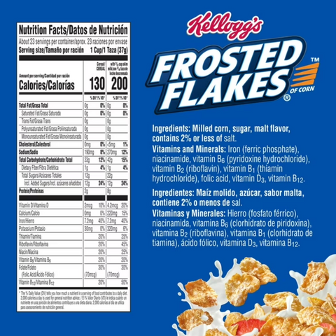 Kellogg's Frosted Flakes Original Breakfast Cereal, Mega Size, 30.6 oz