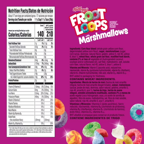 Kellogg's Froot Loops Original with Marshmallows Breakfast Cereal, 12g Whole Grains, Mega Size, 23.7 oz