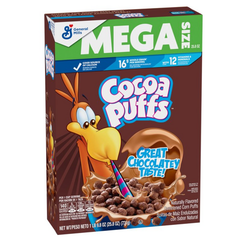 Cocoa Puffs, Chocolatey Breakfast Cereal, Mega Size, 25.8 oz