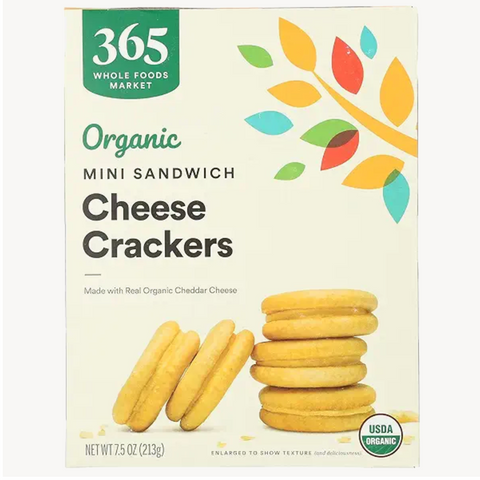 365 Organic Mini Cheese Sandwich Crackers, 7.5 oz.