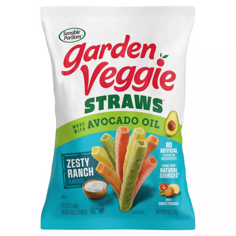 Sensible Portions Zesty Ranch Garden Veggie Straws, 6oz