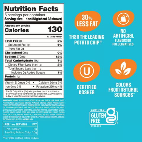 Sensible Portions Zesty Ranch Garden Veggie Straws, 6oz
