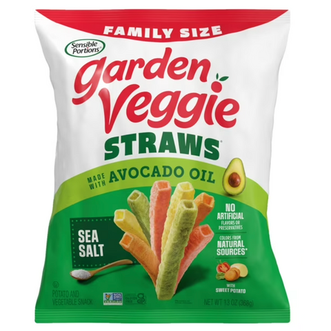 Sensible Portions Garden Veggie Straws Made with Avocado Oil, Sea Salt, 13 oz
