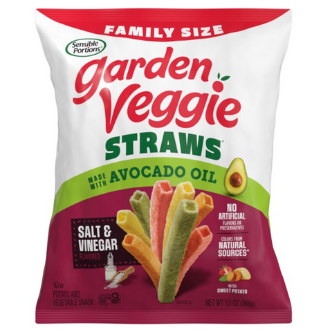 Sensible Portions Garden Veggie Straws Made with Avocado Oil, Salt & Vinegar, 13 oz