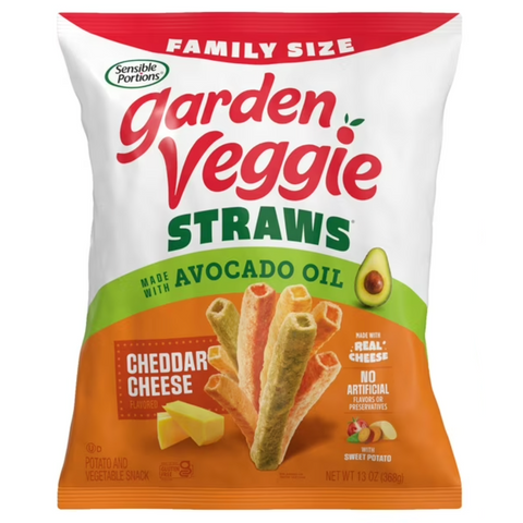 Sensible Portions Garden Veggie Straws Made with Avocado Oil, Cheddar Cheese, 13 oz