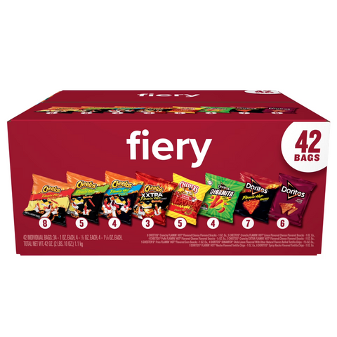 Frito Lay Fiery Mix Variety Snacks, Mega Size, 42 Count