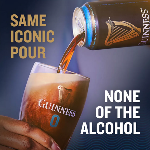 Guinness 0 Non-Alcoholic Draught Beer, 14.9 fl oz, 4 Count