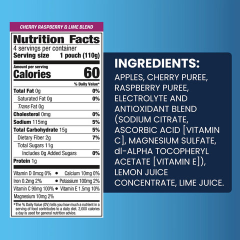 GoGo squeeZ Active Electrolyte No Sugar Added Blueberry Strawberry Lemon, 3.9 oz, 10 Count