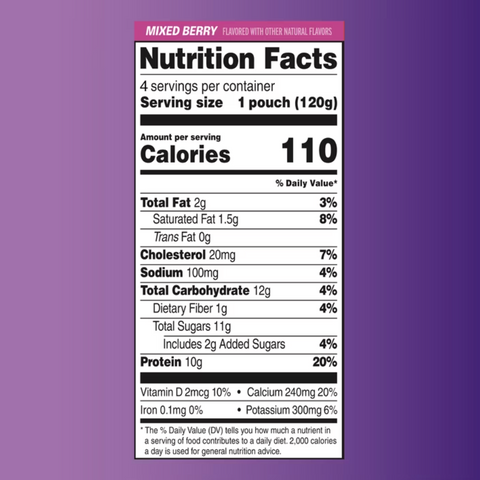 GoGo SqueeZ Dairy Protein Mixed Berry Snack On The Go Pouches, 4.2 oz, 4 Count