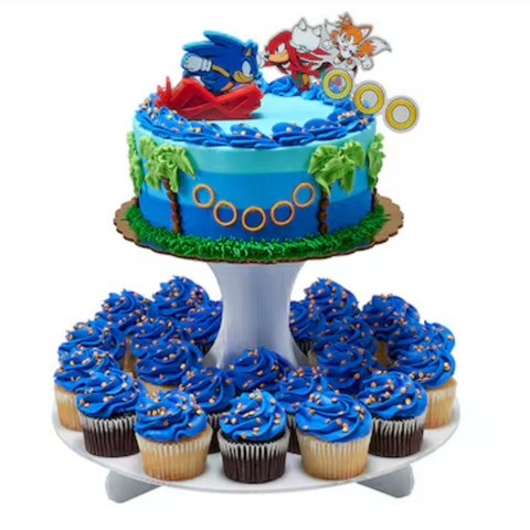 Sonic the Hedgehog Cake Cupcake Combo Celebration Cake