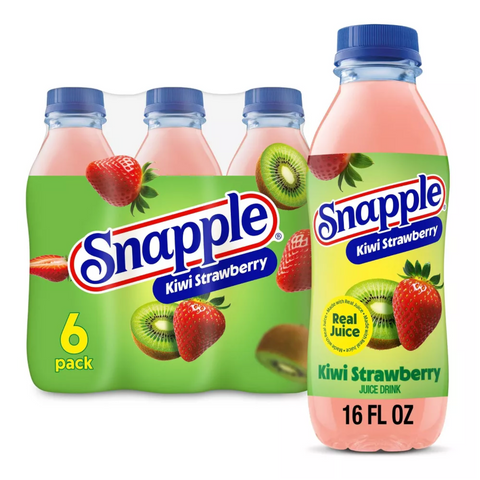 Snapple Kiwi Strawberry Juice Drink, 16 fl oz, 6 Count