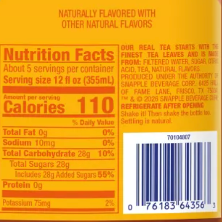 Snapple Peach Tea, 64 fl oz