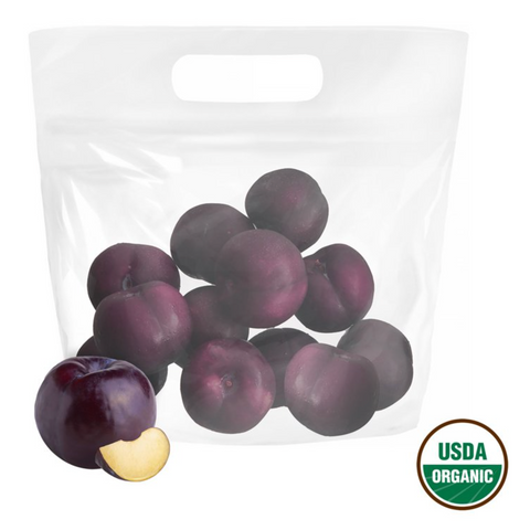 Fresh Organic Black Plums, 2 lb