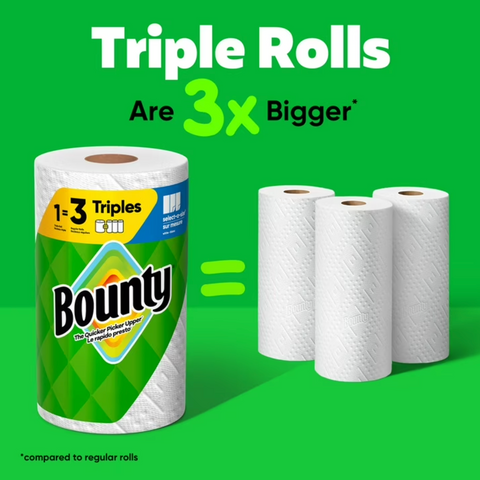 Bounty Paper Towels Select-A-Size White, 123 Sheets per Roll, 2 Count