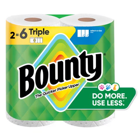 Bounty Paper Towels Select-A-Size White, 123 Sheets per Roll, 2 Count
