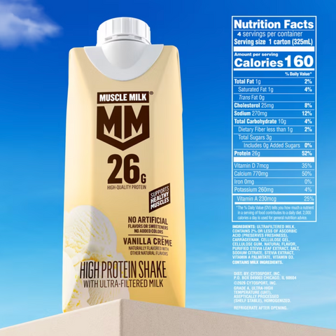 Muscle Milk Protein Shake, Vanilla Creme, 11 fl oz, 4 Count