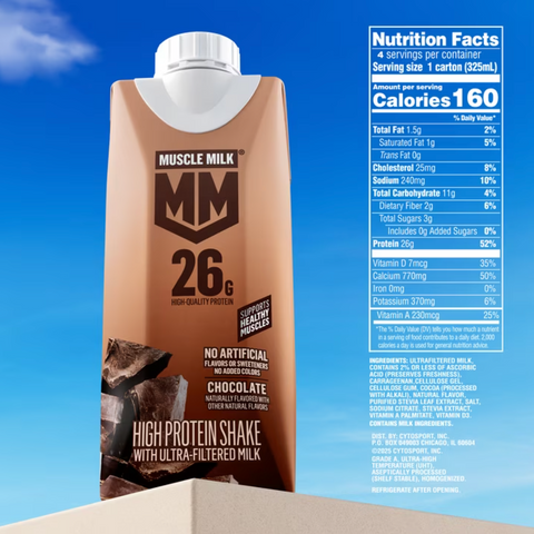 Muscle Milk Protein Shake, Chocolate, 11 fl oz, 4 Count