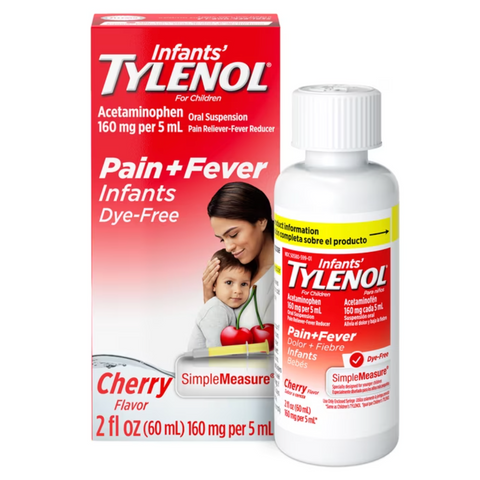 Infants’ Tylenol, Oral Suspension, Pain Reliever, Fever Reducer, Cherry, 2 Fl oz
