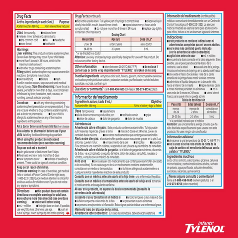 Infants’ Tylenol, Oral Suspension, Pain Reliever, Fever Reducer, Cherry, 2 Fl oz
