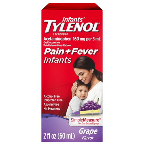 Infants' Tylenol Acetaminophen Liquid Medicine, Grape, 2 fl. oz