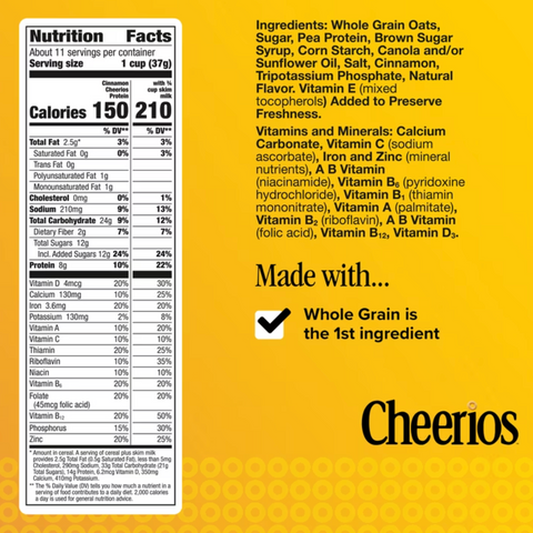 Cheerios Protein Cereal, Cinnamon, 8g Protein, Family Size, 15 oz