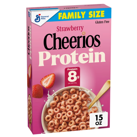 Cheerios Protein Cereal, Strawberry, 8g Protein, Family Size, 15 oz