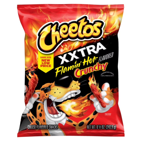 Cheetos Crunchy XXTRA Flamin' Hot Cheese Flavored Snack Chips, 8.5 oz