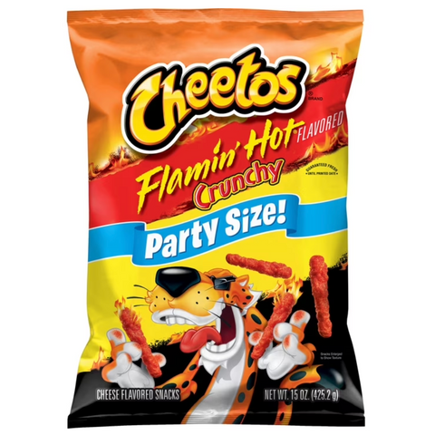 Cheetos Crunchy Cheese Flavored Snacks Flamin' Hot Party Size, 15 oz