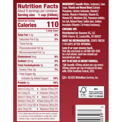 Silk Original Dairy Free Soy Milk, 64 fl oz.