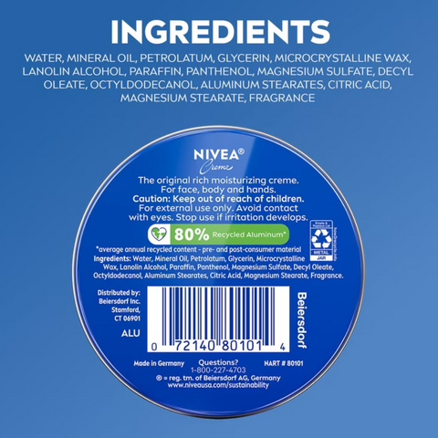 NIVEA Face and Hand Moisturizing Body Cream, Provitamin B5, Travel Size Moisturizer, 1 oz