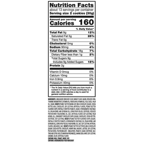 CHIPS AHOY! Reese’s Peanut Butter Cup Chocolate Chip Cookies, Family Size, 14.25 oz