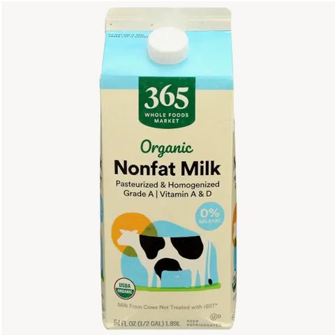 365 Organic Fat Free Milk, 64 oz