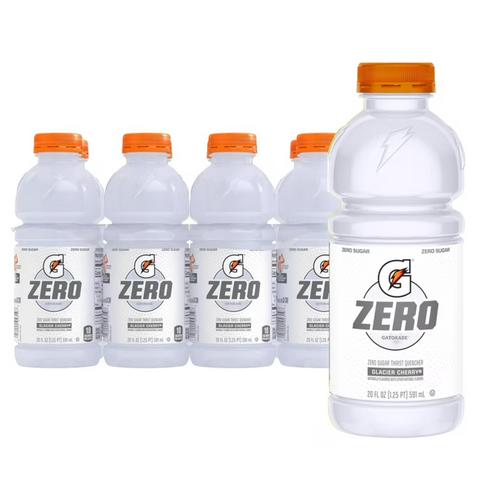 Gatorade Zero Sugar Thirst Quencher Glacier Cherry Sports Drinks, 20 fl oz, 8 Count