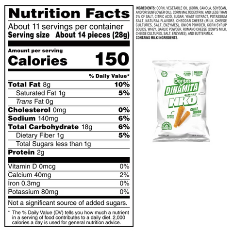 Doritos Dinamita Simply NKD Rolled Chile Limon Tortilla Chips, 10.75 oz