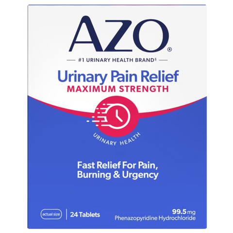 AZO Urinary Pain Relief Maximum Strength Tablets, Promotes Fast Relief for UTI Pain & Burning, 24 Count