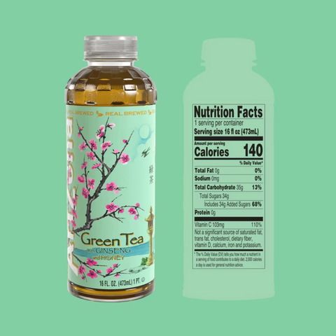 AriZona Green Tea with Ginseng and Honey, 16 fl oz, 12 Count