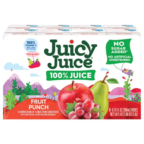 Juicy Juice 100% Juice, Fruit Punch, 6.75 fl oz, 8 Count