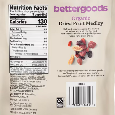 bettergoods Organic Dried Fruit Medley, 6 oz