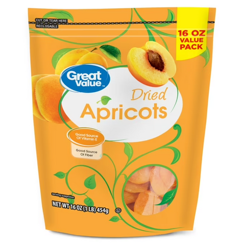 Great Value Dried Apricots, 16 oz