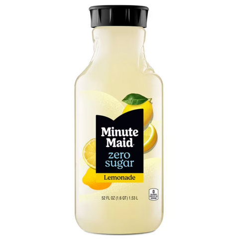 Minute Maid Zero Sugar Lemonade Bottle, 52 fl oz