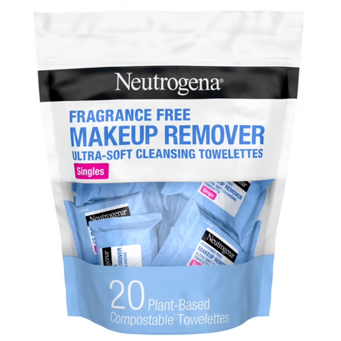 Neutrogena Makeup Remover Face Wipes, Single Facial Cleansing Wipes, 20 Count