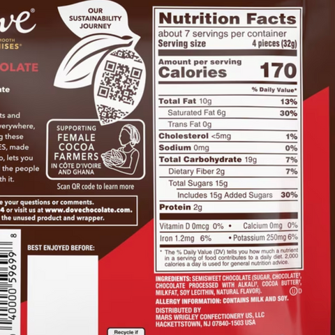 Dove Promises Dark Chocolate Candy, Medium Size, 7.61 oz